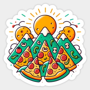 Funny Pizza Moutain for Pizza Lovers Sticker